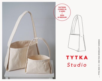 Simple Handbag | Minimalist Bag | Sewing Pattern + Tutorial | Project Bag | 2 sizes: MINI + MEDIUM SIZE