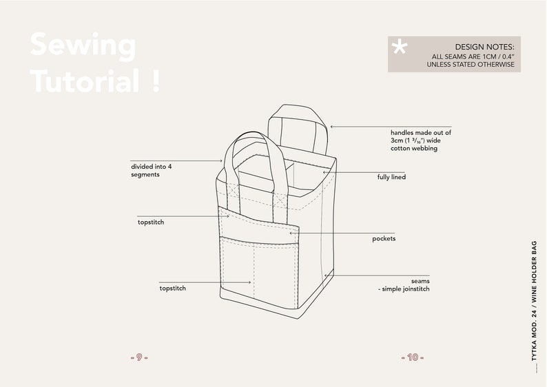 Wine Holder Tote Wine Bag PDF Sewing Pattern One Size Etsy