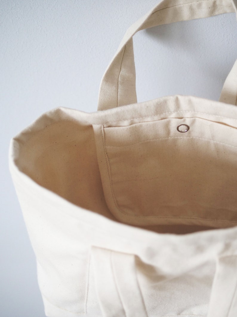 Tote Bag With a Pocket Fully Lined Tote Bag Canvas Bag - Etsy