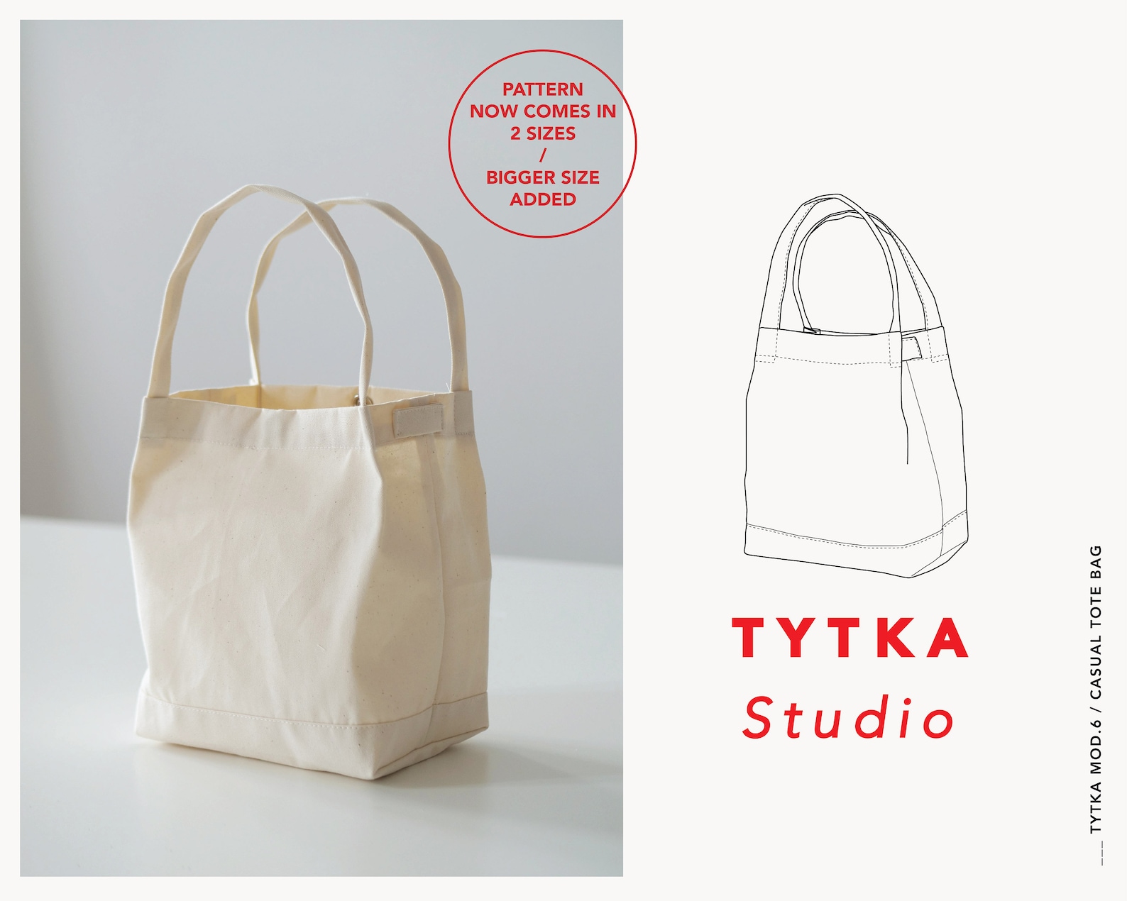 Casual Tote Bag | Canvas Bag | Project Bag | PDF Sewing Pattern ...