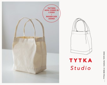 Casual Tote Bag | Canvas Bag | Project Bag | PDF sewing pattern |  Knitting bag | 2 SIZES