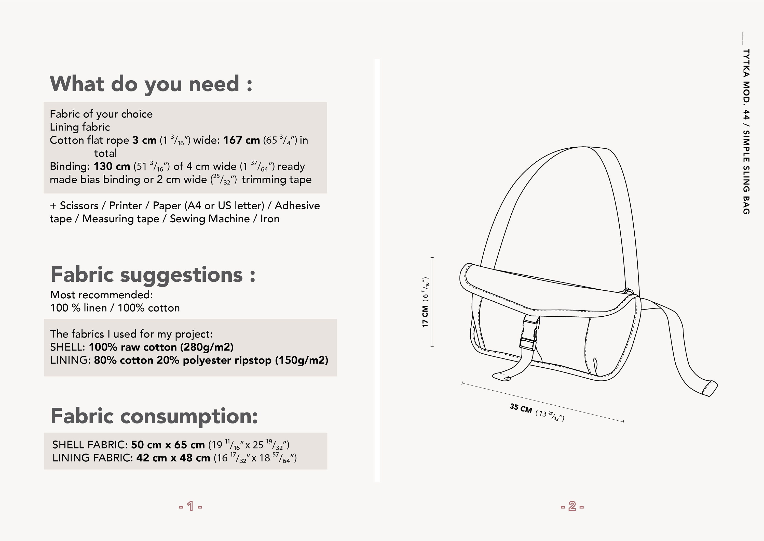 Simple Sling Bag | Sewing Pattern | Bag PDF Pattern | One Size - Etsy ...