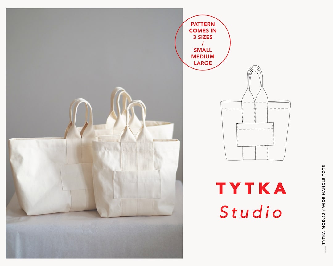 Wide Handle Tote | Canvas Tote | Shopping Bag Sewing Pattern | Bag PDF ...