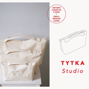 Canvas Bag | Simple Tote 3 sizes | Shopping bag | Minimalist Canvas Bag | Sizes: S M L | PDF Sewing Pattern