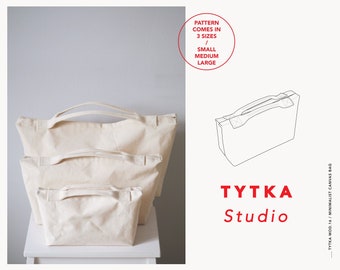 Canvas Bag | Simple Tote 3 sizes | Shopping bag | Minimalist Canvas Bag | Sizes: S M L | PDF Sewing Pattern