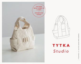 Quilted Mini Handbag | Canvas Bag | 2 SIZES | Tote Bag | PDF Sewing Pattern
