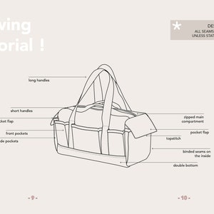 Traveller Bag Canvas Bag Traveller Duffle Sewing Pattern Bag PDF Pattern TWO SIZES image 6