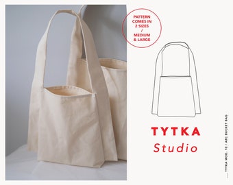 Bolso Arc Bucket / Tote Bag / Project Bag / Shopper Bag / Patrón PDF + Tutorial de Costura / 2 TALLAS