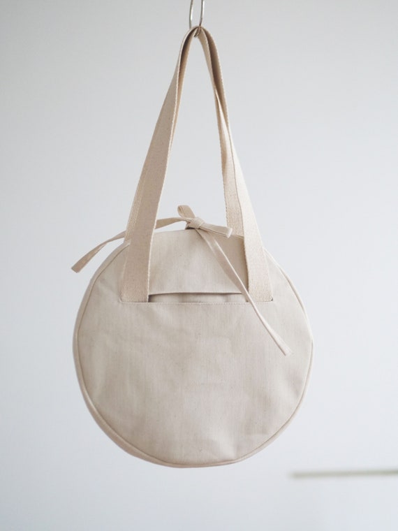 Small Canvas Round Tote: Women's Designer Tote Bags