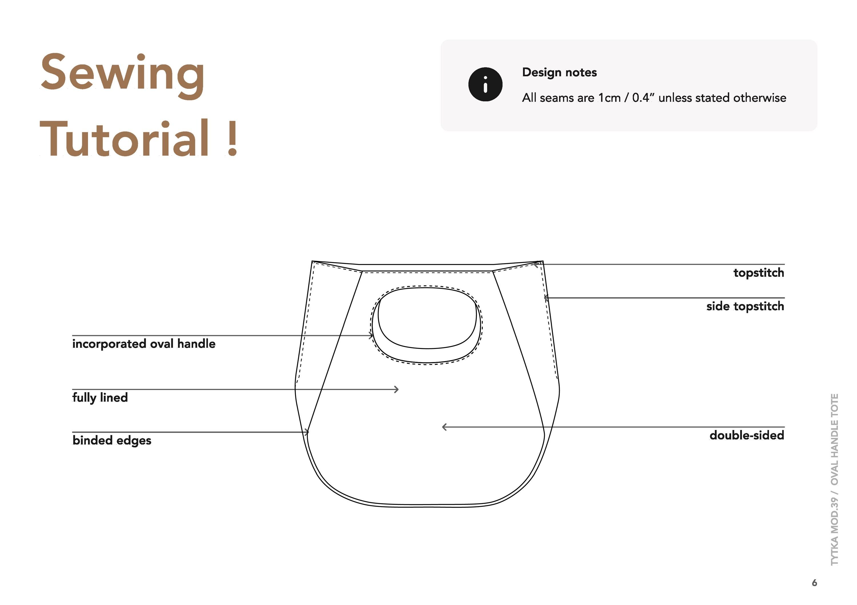 Oval Handle Tote | Shopping Tote | Sewing Pattern | Bag PDF Pattern ...
