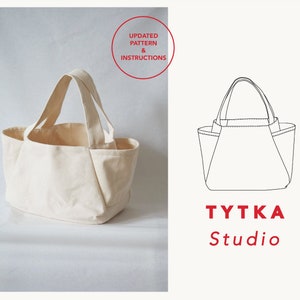 Seitentaschenkorbgrößen SMALL + LARGE | Canvas Tasche | Schnittmuster | Einkaufstasche Schnittmuster PDF