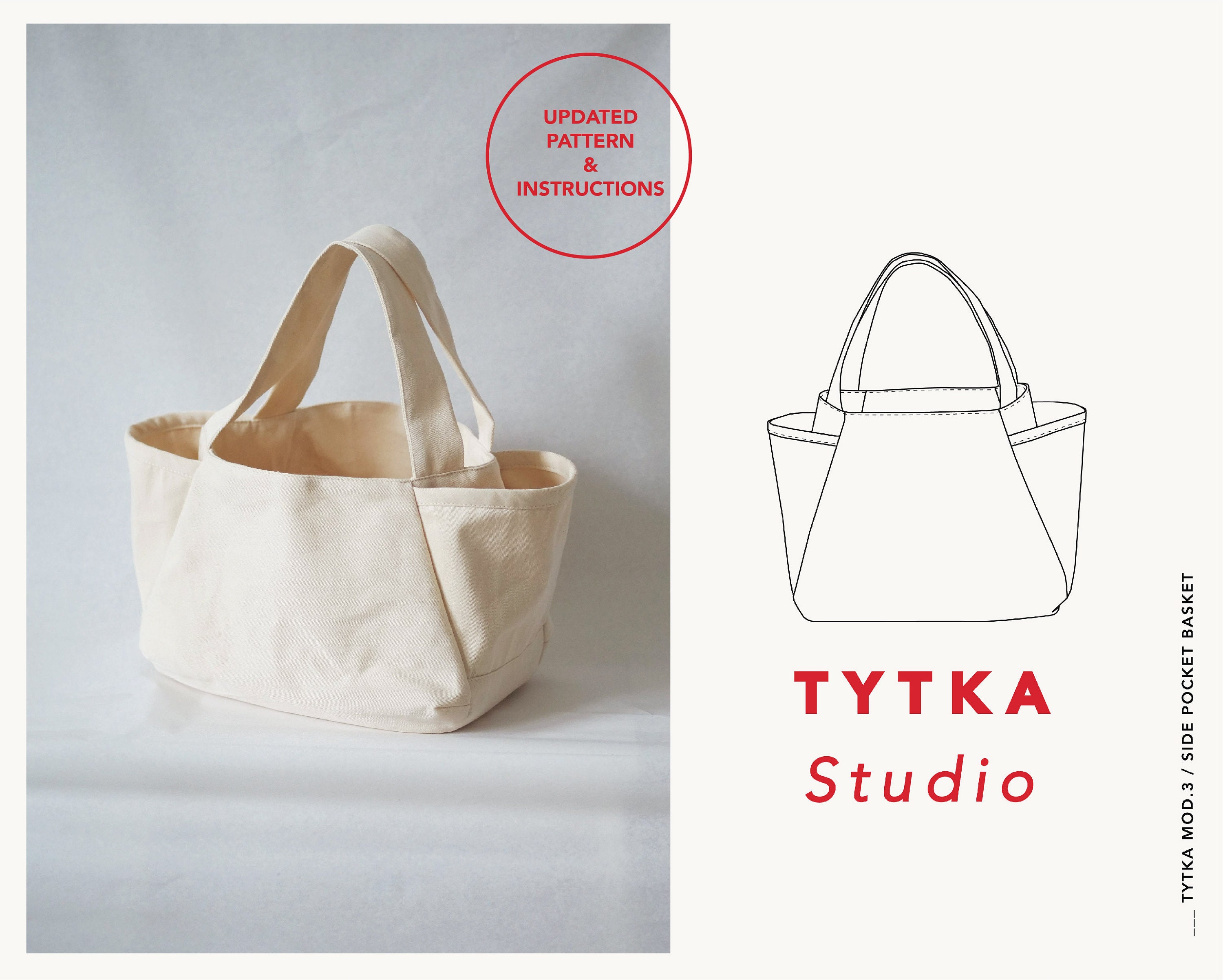 Side Pocket Basket Sizes SMALL LARGE Canvas Bag Sewing Pattern Shopping Bag  Pattern PDF -  Canada