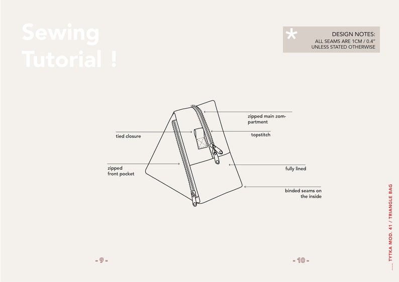 Triangle Bag Canvas Bag Sewing Pattern Bag PDF Pattern Etsy