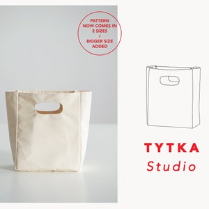 Simple Lunch Bag Tote Bag 2 SIZES PDF pattern 画像 1