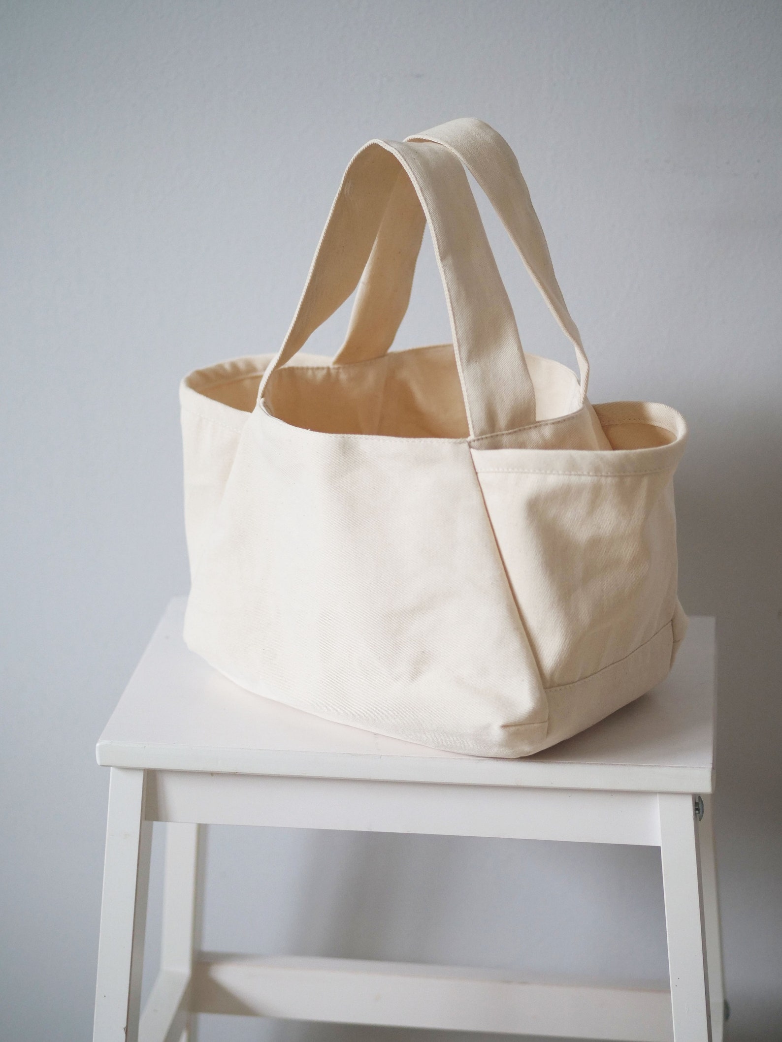 Side Pocket Basket Sizes SMALL LARGE Canvas Bag Sewing - Etsy