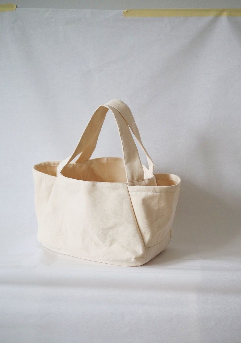 Side Pocket Basket sizes SMALL LARGE Canvas Bag Sewing Pattern Shopping Bag Pattern PDF image 2