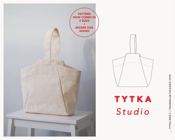 Tote Bag Sewing Pattern Bag Sewing Project Bag PDF Sewing Pattern Canvas  Tote Pattern Tutorial 2 SIZES AVAILABLE 