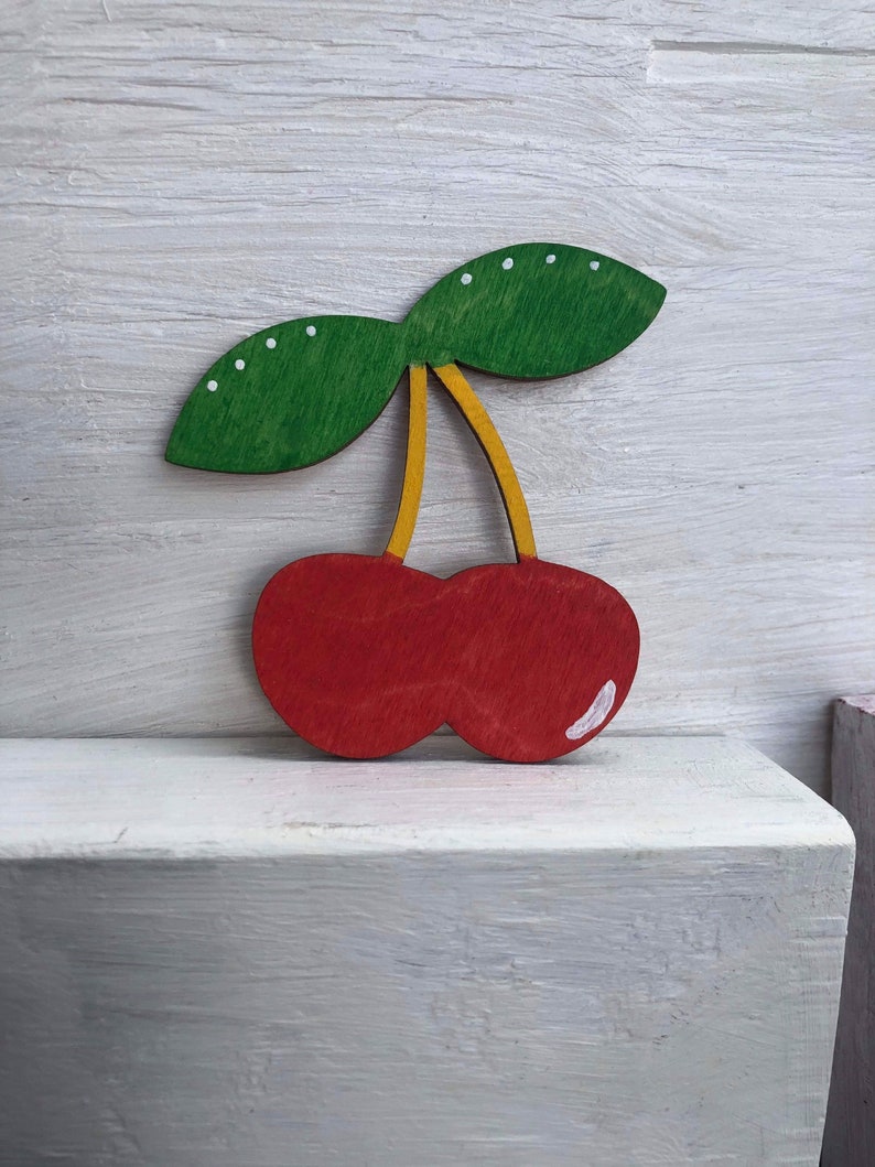 CHERRY lovers WOOD Magnets image 6