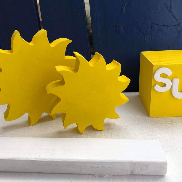 SUN, SUNSHINE, 2 inch or 3 inch SUN blocks or suns, tiered tray Summer decor