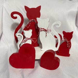 Valentine CATS/Kitties / Wood Cats