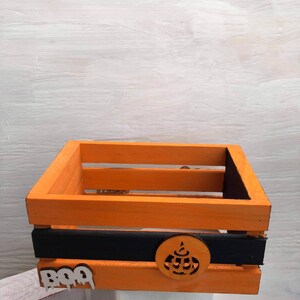 Mini 5 inch WOODEN HALLOWEEN Crate, office and home décor image 5