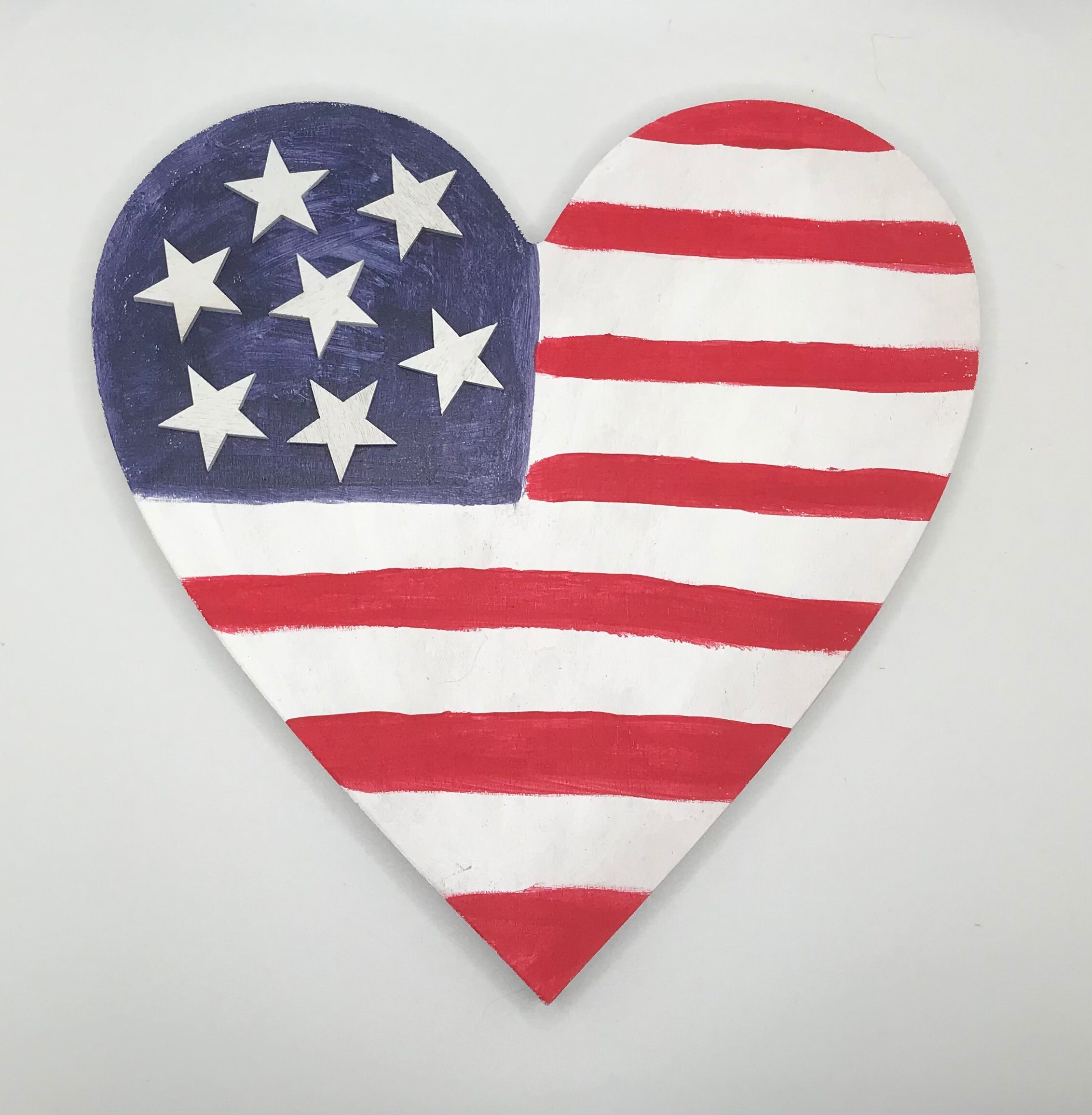 Red white and blue HEART DECOR American Flag Patriotic Etsy