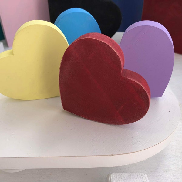 Chunky Valentine / love WOODEN HEARTS / Farmhouse, tiered tray decor