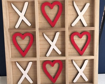 Tic Tac Toe VALENTINES wood game/sign love letters, love decor