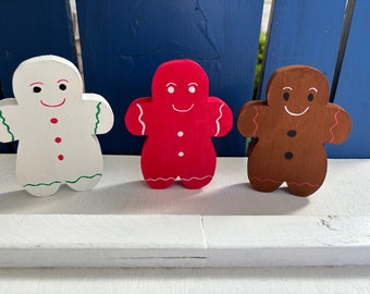 Wooden GINGERBREAD Winter Tiered tray decor - winter holiday rustic Christmas