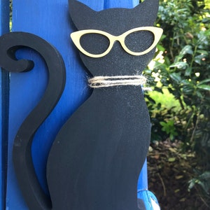 CATS Lovers stand up Wood Cats with Glasses, ANIMAL lover decor