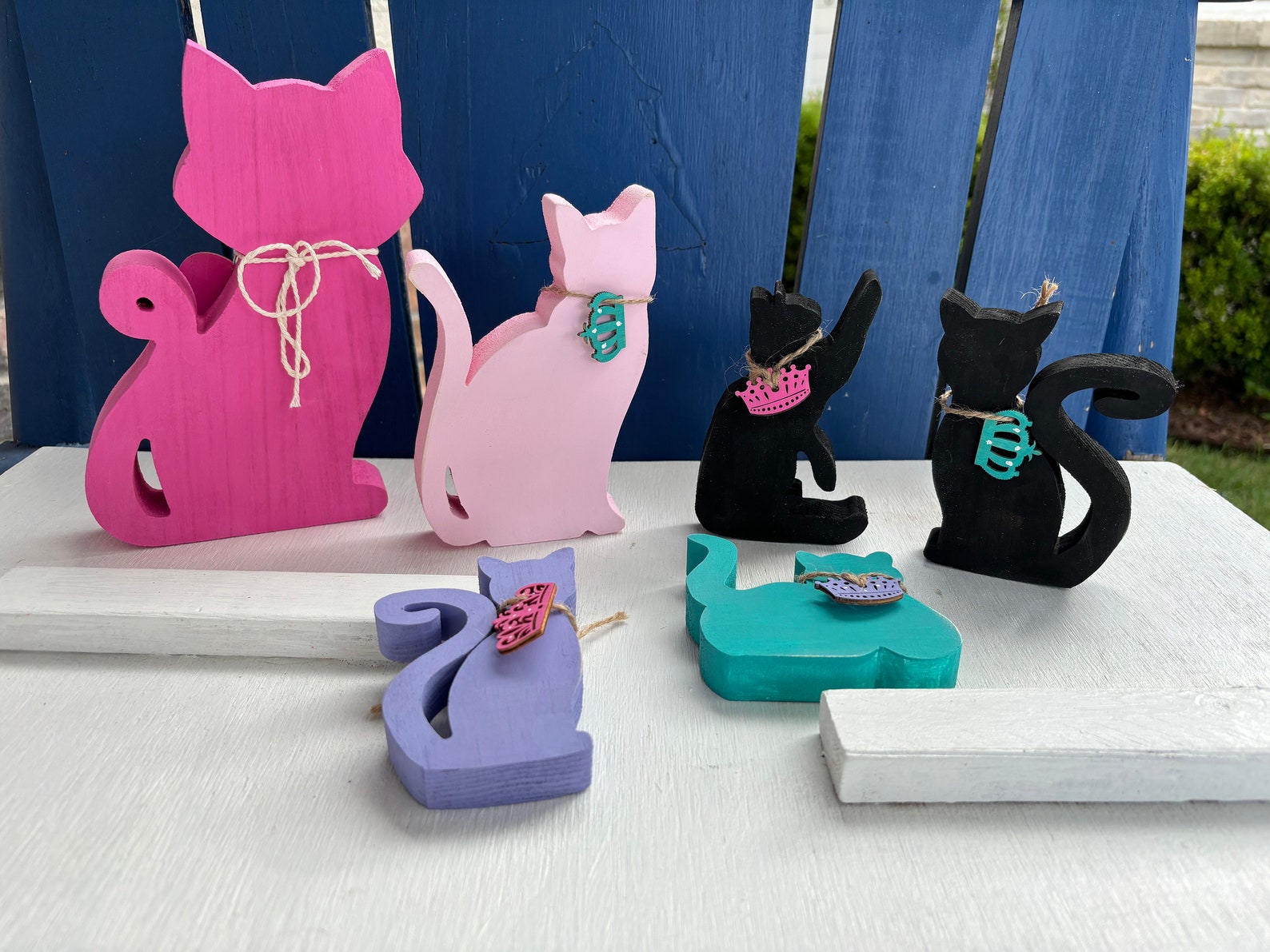 Wood CATS / Painted Rustic Cats, Farmhouse Decor - Etsy