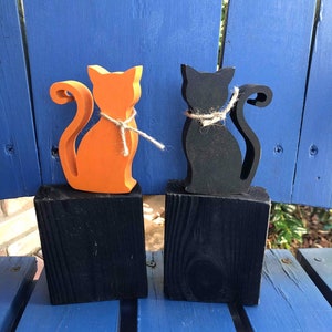 Black CATS / Wood /HALLOWEEN rustic Cats, Farmhouse decor