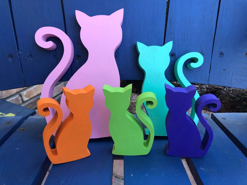 Wooden CATS / Wood /rustic Cats, Farmhouse Decor - Etsy