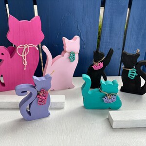 Wood CATS / Painted Rustic Cats, Farmhouse Decor - Etsy