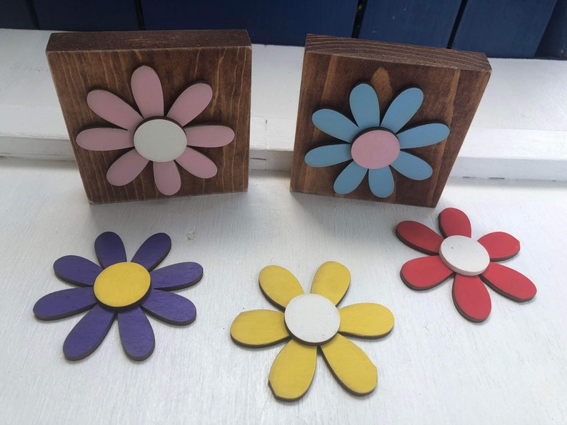 Chunky Wood DAISY Rustic Wooden Daisy Flower - Etsy