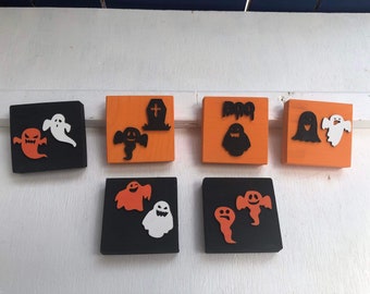 Small HALLOWEEN Wood Signs, Boo, Pumpkin, Ghost and Witch