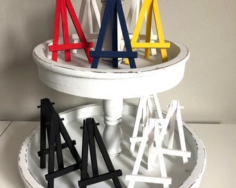 Easels - Black / White / multiple colors 5 inch, standing or Tiered Tray Sitters