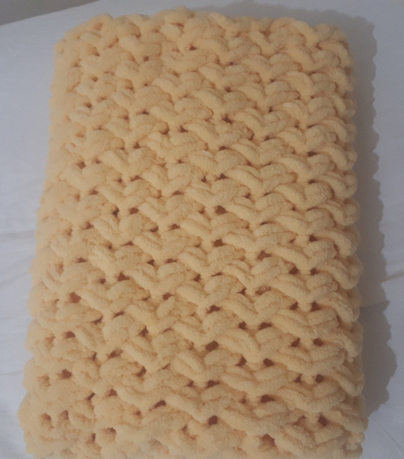 Unisex Baby Blanket Chunky Knit Yellow Blanket Yellow Throw Etsy