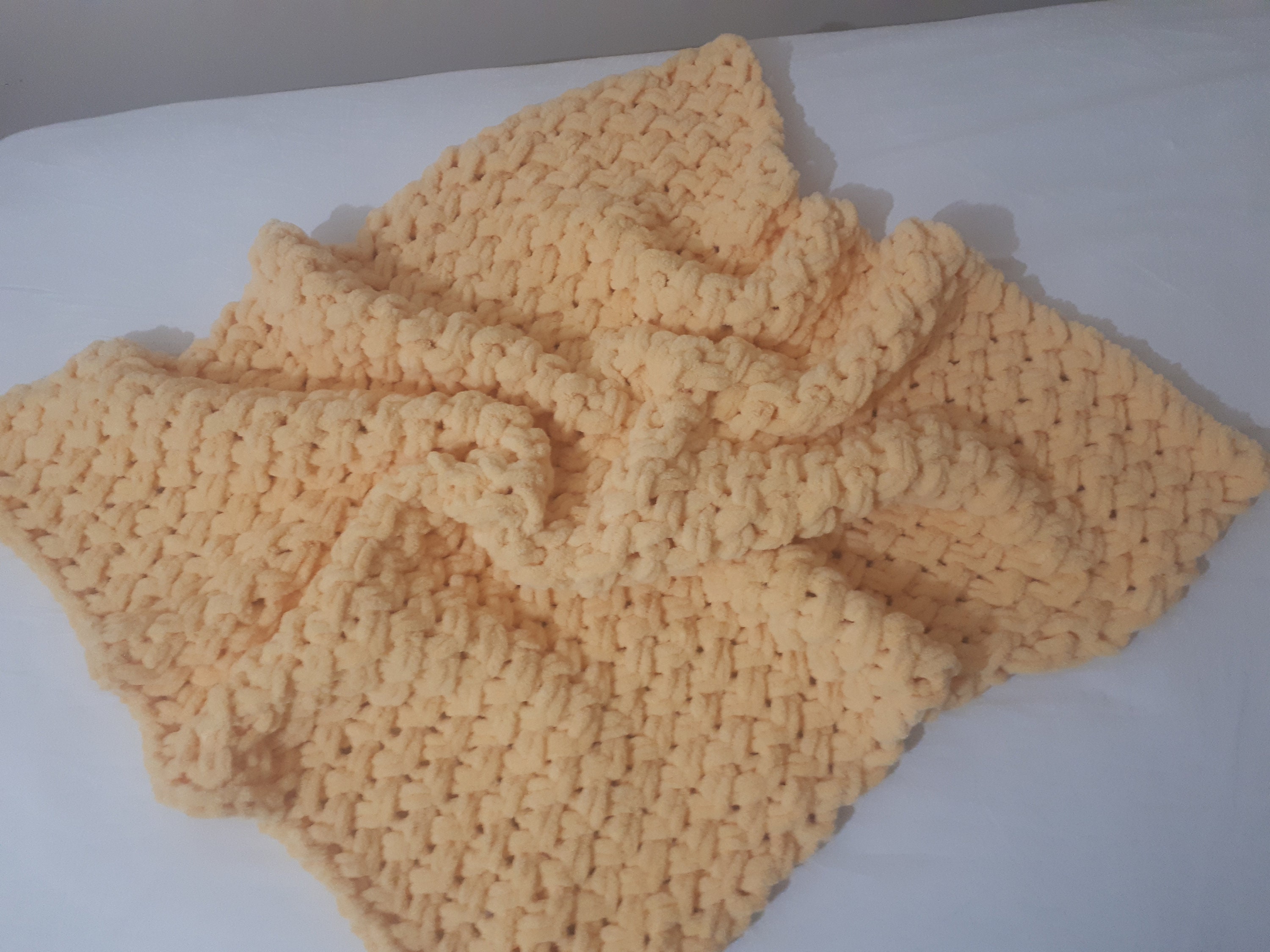 Unisex Baby Blanket Chunky Knit Yellow Blanket Yellow Throw Etsy