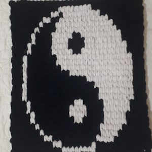 Knit Ying yang pillowcase, ying yang decor throw pillows, home decor gift, crochet ying yang cushion cover, ying yang design, unique pillows