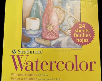 Strathmore® 300 series watercolor paper | 24 sheets | 140 lb | painting supplies | made in the usa | sealed pack | cold press