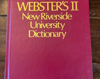 1988 Webster’s II New Riverside University Dictionary | Vintage Book | Education | Red with Gold Letters | Hardcover