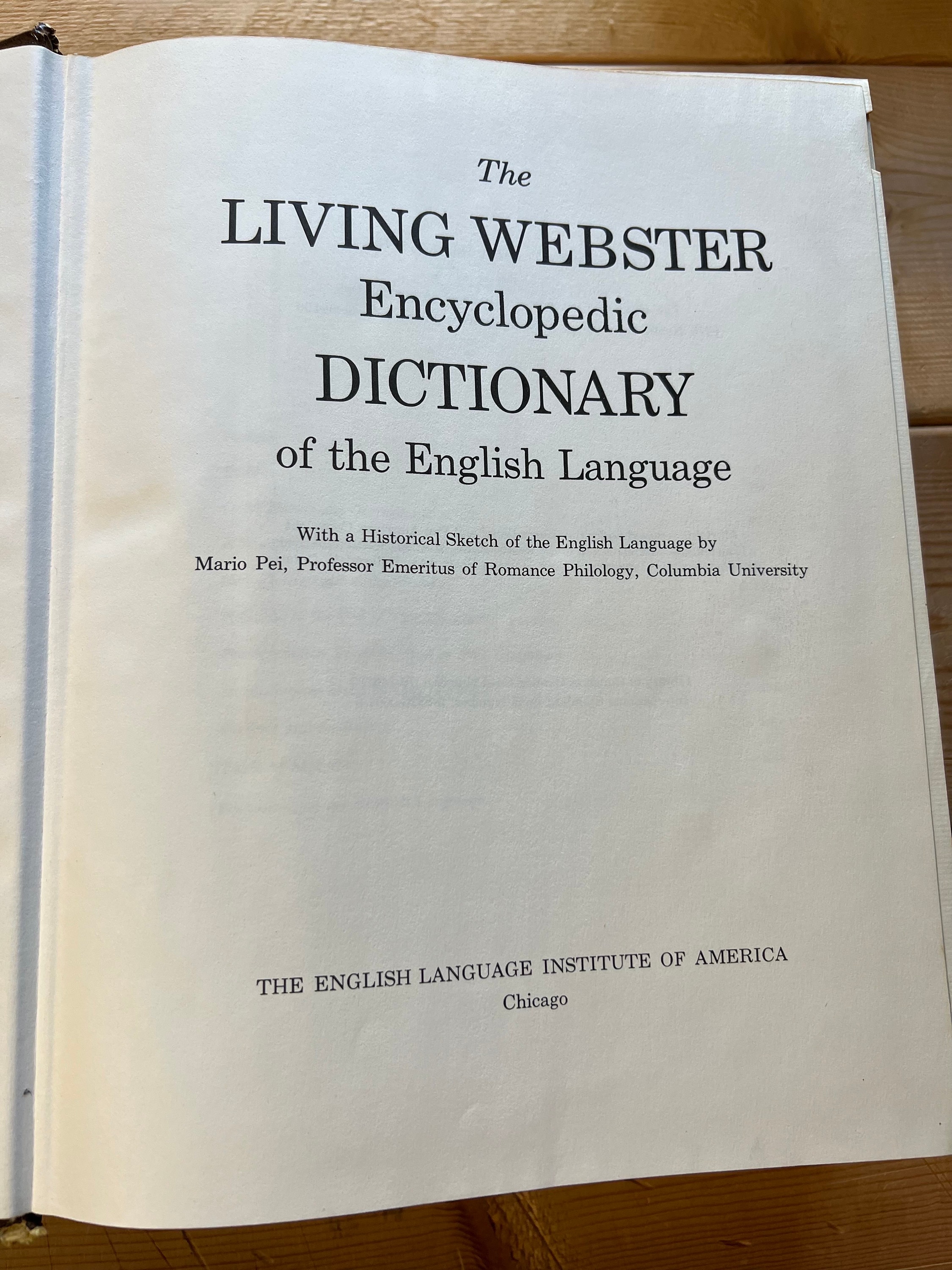 1977 the Living Webster Encyclopedic Dictionary of the English