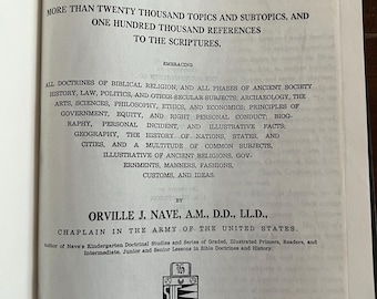 1962 Nave’s Topical Bible A Digest of the Holy Scriptures by Orville J Nave Vintage Religious Book
