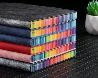 Colorful Soft Cover Journal Notebook with Rainbow Gradient Edging SIZE A5 Blank Pages Artist Journaling Sketching