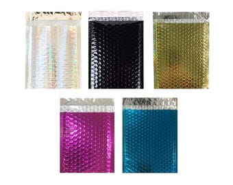 6 X 10 Metallic Bubble Mailers: 20 Pack | Small Business Bubbles Mailers | Holographic