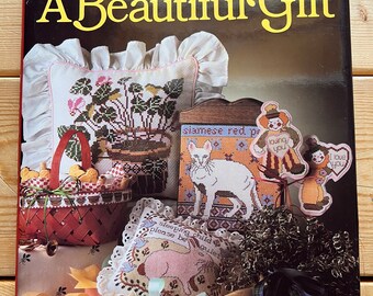1993 Cross Stitch A Beautiful Gift by Sharon Perna Vintage Hardcover Craft Book