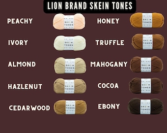 Lion Brand Basic Stitch Anti Pill Yarn SKEIN TONES 100% Acrylic Machine Wash and Dry Neutral Tones Knit Crochet Weave