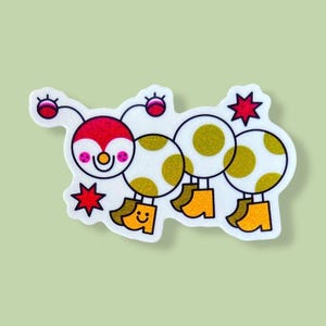 Caterpillar Glitter Vinyl Sticker | Waterproof | Cute Sticker