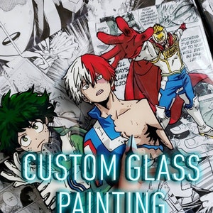 Glass Painting Anime Etsy